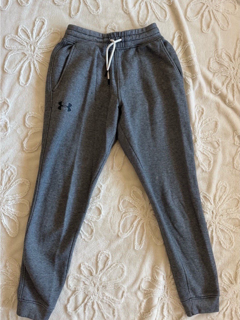 Under Armour Dark Gray a d white Athletic Joggers with Drawstring